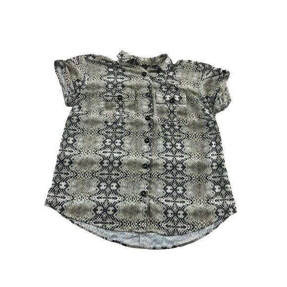 Eloquii Animal Print Short Sleeve Collared Button Down Shirt - 18 - Picture 1 of 10